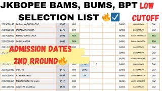 JKBOPEE RELEASES SELECTION LIST AYUSH AND BPT 🔥☑️ LOW CUTOFF ❤ 2ND ROUND UPDATE🔥 👍 MUST WATCH 😮 [upl. by Schouten]