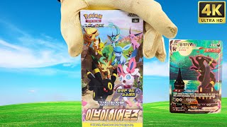 ASMR Opening Pokemon Eevee Heroes Korean Booster Box Can We Hit Umbreon [upl. by Jara]