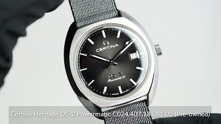 Certina Heritage DS2 Powermatic C0244071808100 Preowned [upl. by Humphrey]