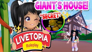 SECRET GIANT BEANSTALK HOUSE LIVETOPIA Roleplay roblox [upl. by Siryt683]