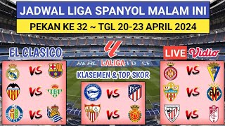 Jadwal Liga Spanyol Pekan ke 32  REAL MADRID vs BARCELONA  Jadwal El Clasico 2024 [upl. by Dietrich478]