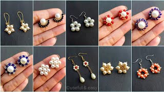 10 Easy amp Popular Beaded Earrings Tutorial For BeginnersMaking Earrings Useful amp Easy [upl. by Ailahs]