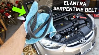 HOW TO REPLACE SERPENTINE BELT ON HYUNDAI ELANTRA Belt Diagram [upl. by Les134]