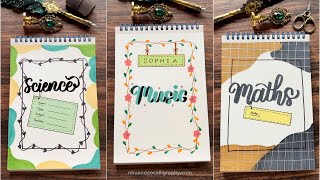 5 Ways to Make Beautiful Front Pages ♥️  DIY Notebook Cover Designs  NhuanDaoCalligraphy [upl. by Yendor]