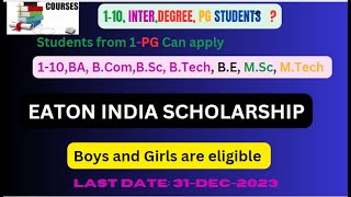 EATON India scholarship 23 How to Apply EligibilityApplication steps explained in detail [upl. by Geanine]