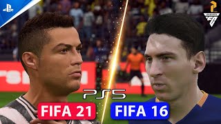 Fifa 21 VS Fifa 16  PS5 [upl. by Yelkao]