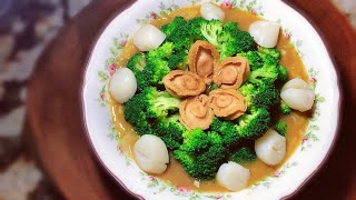 Broccoli with Abalone amp Scallops  CNY recipes 2021  Christmas recipes 2020 [upl. by Macfarlane]