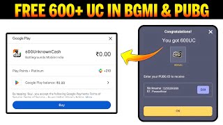 😍FREE 600UC IN BGMI  BIGGEST FREE UC PLAYSTORE EVENT IS HERE ParasOfficialYT [upl. by Nwahsav]