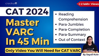 CAT 2024 Complete VARC Revision in 45 Minutes  Covers All Verbal Ability Topics For CAT Exam [upl. by Sherl]