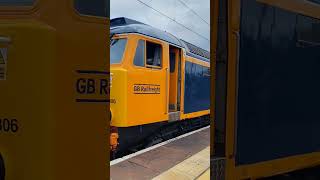 GBRF 57 306 with Ex GBRF class 60 047 falcon 66734 platinum jubilee at Crewe 14 July [upl. by Esnofla]