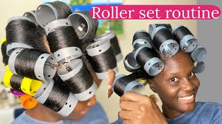 How to roller set on relaxed hair [upl. by Pokorny807]