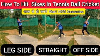 Tennis Ball से Ground के चारो तरफ छक्के कैसे मरे 🤔 How To Hit Sixes With Tennis Cricket With Vishal [upl. by Harehs]