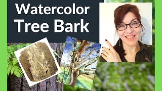 How to Paint Tree Bark Amazing Watercolor techniques [upl. by Bouldon258]