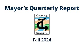 Mayors Quarterly Report  Fall 2024 [upl. by Ilarrold563]