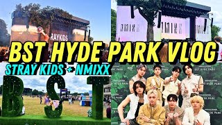 BST Hyde Park Stray Kids amp NMIXX Vlog ✨  festival vibes performances kpop in the uk 🇬🇧 [upl. by Crescint243]