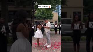 Will you Marry me And She said YES couple love wedding cute couplegoals trending proposal [upl. by Nadia]