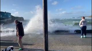 Perranporth high tide early evening 9 of April [upl. by Attikram]