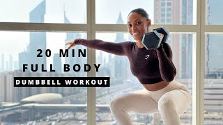 20min FULL BODY DUMBBELL Workout Routine  Build Muscle amp Strength [upl. by Suoinuj]