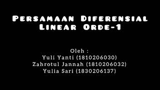 Persamaan Diferensial Linear Orde1 [upl. by Drona580]