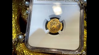 ONLY 1 KNOWN PERU 1701 1 ESCUDO 1715 FLEET SHIPWRECK RARE PIRATE GOLD COINS TREASURE [upl. by Acimot80]