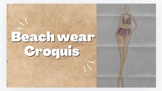 How to Draw a Beach Wear Croquis  Step By Step [upl. by Aihsenrad]