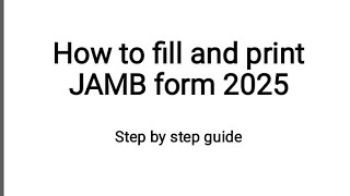 JAMB registration How to fill jamb form 2024 correctly to avoid mistake  step by step guide [upl. by Jair]