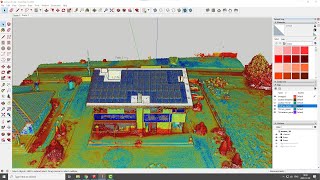 Solar panels in SketchUp point cloud based modeling [upl. by Airotal450]