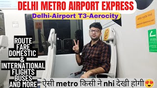 airport line metro delhi  terminal 3 delhi  aerocity metro station  aerocity delhi [upl. by Nehtiek689]