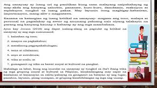 Q2 W4 aralin 12 Pagsulat ng Kritikal na Sanaysay Grade 11 Komunikasyon [upl. by Noirb]