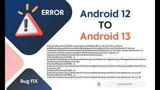 EAndroidRuntime27589 FATAL EXCEPTION main  at androidxwindowlayoutExtensionWindowLayoutInfo [upl. by Vlada]