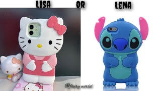 lisa or lena💞hello kitty vs stitch💞 clothescutestuffamp schools supplies [upl. by Sidman]