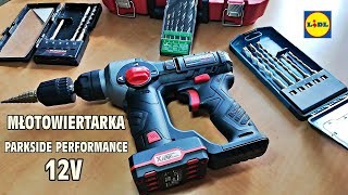 PARKSIDE PERFORMANCE nowość akumulatorowa młotowiertarka 12V PBHAP 12 A1 test w terenie [upl. by Dareg866]