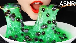 EDIBLE SLIME ASMR TAPIOCA PEARLS ASMR TAPIOCA BOBA MUKBANG ASMR SLIME JELLY RECIPE 🐸 [upl. by Schwab523]