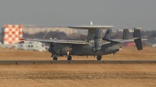 E2C Hawkeye VAW115 Liberty BellsNF603 NAF Atsugi December 21 2016 [upl. by Ahsiekam]