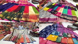 Chickpet Bangalore Wholesale Saree  Mysore Silk Crepe Saree  Single Saree Courier Available [upl. by Blondy]