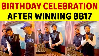 Munawar Faruqui Birthday Celebration After Winning Bigg Boss 17 trophy  MC Stan [upl. by Gylys]