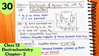 Electrolysis of aqueous NaCl with active electrodes Ag or Cu ElectrolysisElectrochemistry Class12 [upl. by Trinette]