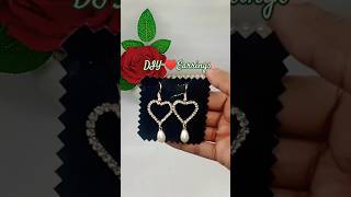 DIY BEUTIFUL❤️EARRINGS😱😱 Very Easy Handmade diy ideasart shorts short crafts [upl. by Htebezile]