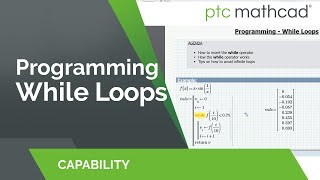 Programming While Loops in PTC Mathcad Prime [upl. by Luella]