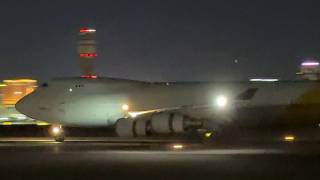 Atlas Air Boeing 74746NF lands at Las Vegas  N453PA [upl. by Yenattirb]