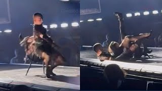 Madonna Reacts To Fall Caused By Dancers Slip [upl. by Pheni]