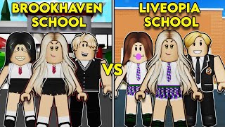 BROOKHAVEN School Vs LIVETOPIA School Roblox [upl. by Cuyler566]