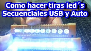 Como hacer luces led secuenciales  10 leds para PC y Auto [upl. by Erie89]