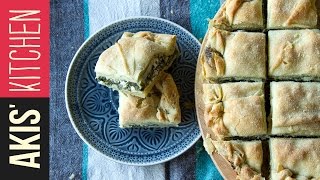 Greek Spinach Pie Spanakopita  Akis Petretzikis [upl. by Lise]