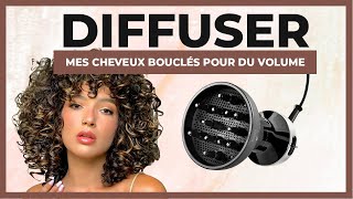 CHEVEUX BOUCLÉS  COMMENT JUTILISE MON DIFFUSEUR POUR DU VOLUME [upl. by Marcellina]