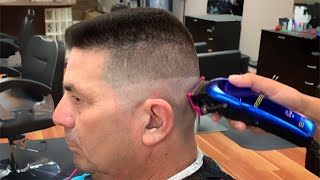 CORTE MILITAR PLANCHA FACIL USANDO SOLO UNA MAQUINA FLAT TOP  TRANSFORMACION barberia tutorial [upl. by Eaneg815]