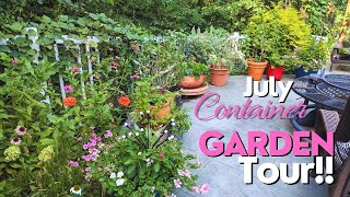 Container Garden Tour in July North Texas Summer Garden [upl. by Margy]