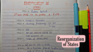 Reorganization of States  Handwritten Notes  Lec8  Indian Polity  An Aspirant [upl. by Polloch]