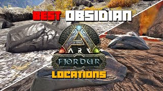 ARK Fjordur  11 OBSIDIAN Locations  Best Spots To Farm [upl. by Otter]