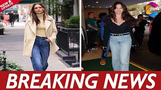 Katie Holmes and Selena Gomez stepped out in the same fall fashion trend Who wore it best [upl. by Ayotnahs942]